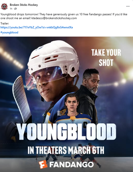 Broken Sticks Hockey - Facebook Post